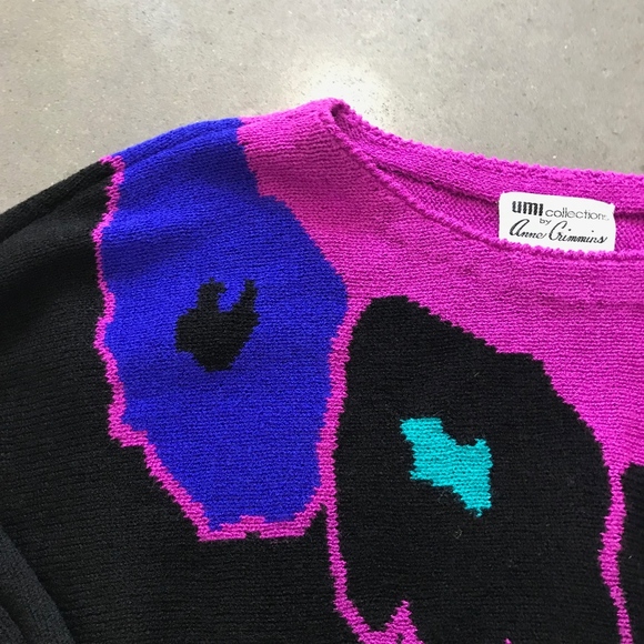 ❌SOLD❌Vintage 80's Pop Art Floral Sweater - Picture 6 of 6